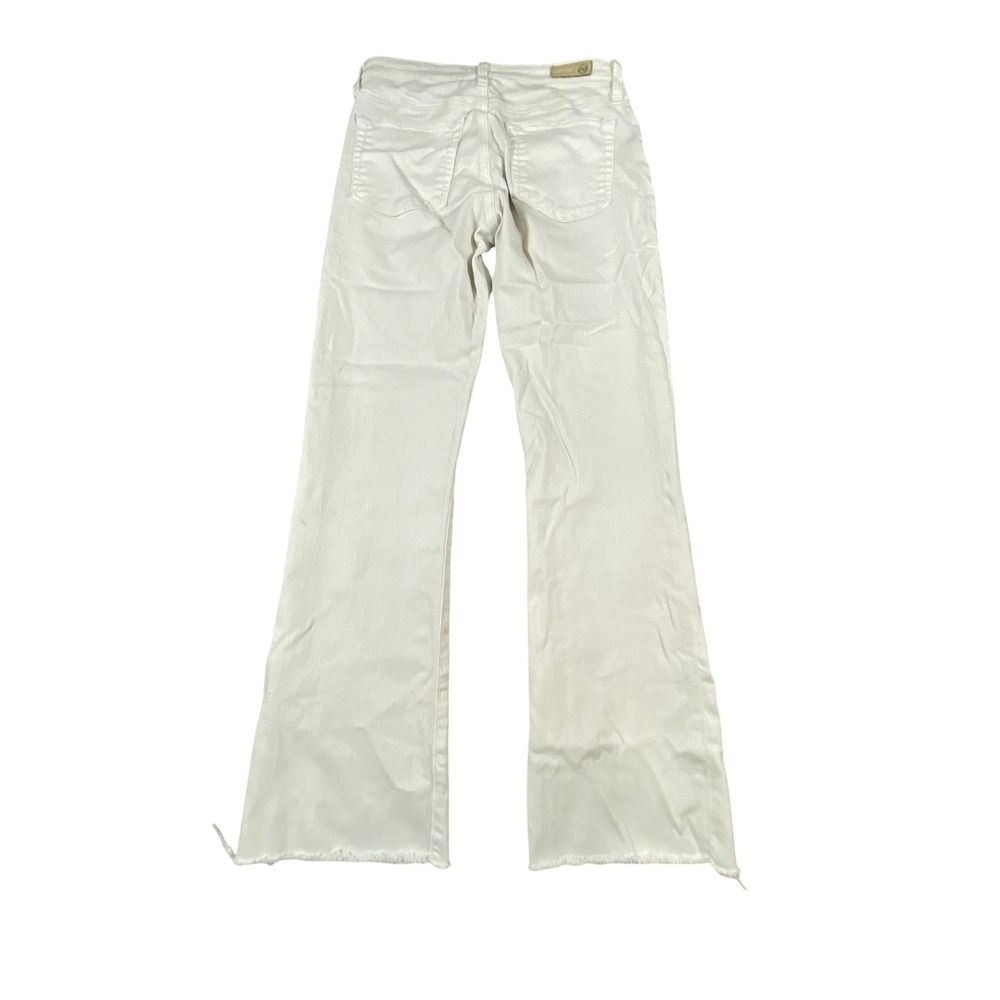 AG Adriano Goldschmied The Jodi Crop White High Rise Slim Flare Jeans Raw Hem - Picture 3 of 14